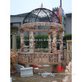 high quality stone carving gazebo with playing children